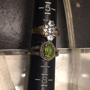 2 Silver 925 Rings Sizes 6 & 7. Topaz/Perodite